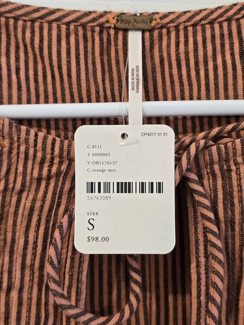 Splendid Rust and Black Striped Ruffle Keyhole Tunic - Picture 3 of 4